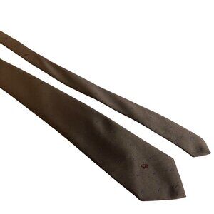 Christian Dior Silk Blend Tie Tan Blue Dot Mens Necktie Office Work Formal Gift